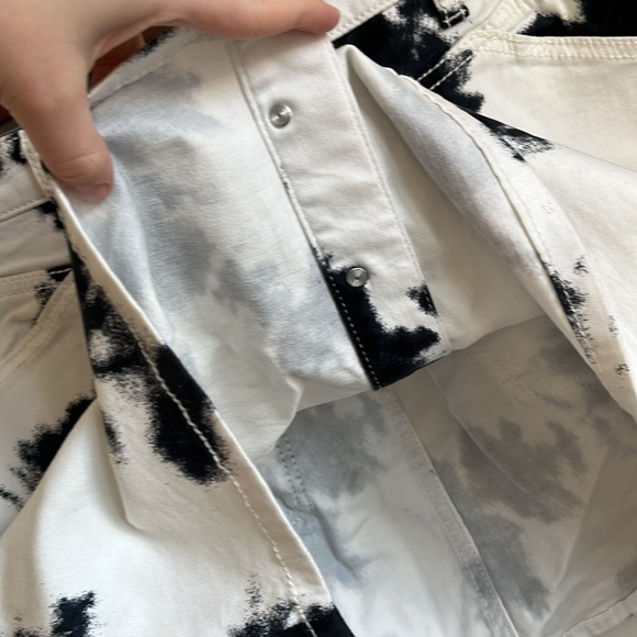 Shyanne Black and White Tie Die Print Mini Jean Denim Skirt Size XL - Picture 6 of 9